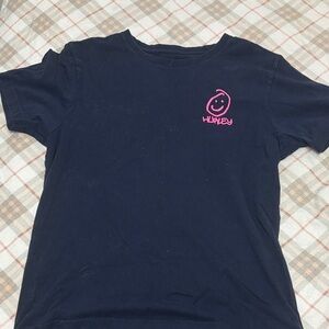Hurley Men’s Tee in Navy with Pink Logo